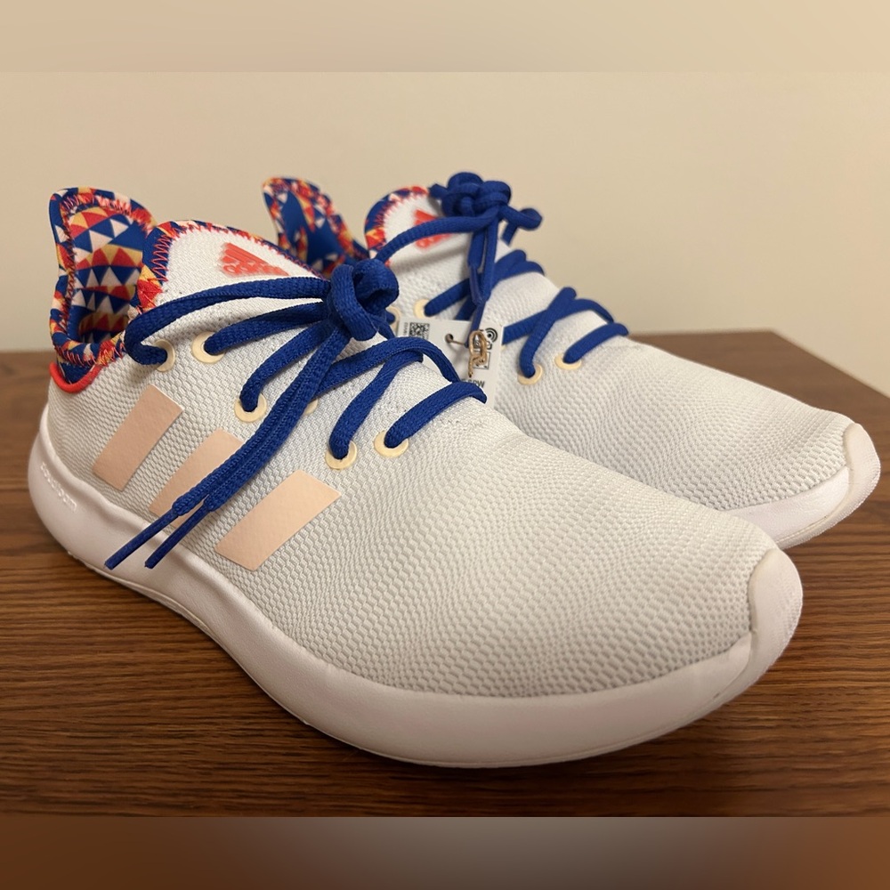Adidas Cloudfoam Pure Running Shoes Size 7.5 White/Multi. Brand New with Tags!